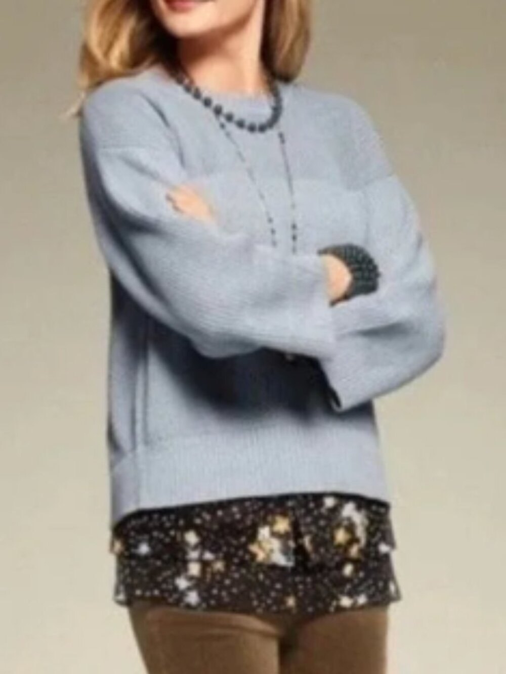 Cabi #3522 Fair Play Reversible Icy Blue Sweater